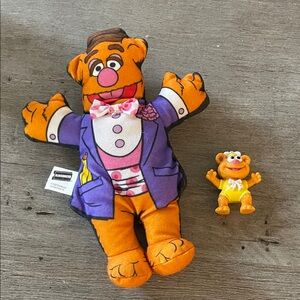 Vintage Muppets & Muppet Babies Fozzie Bear Set- Plush & Figurine